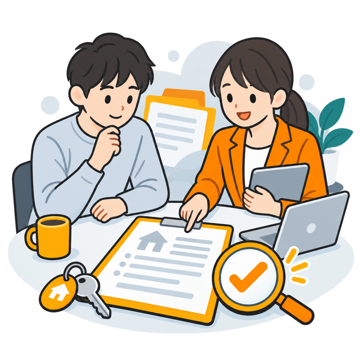 契約書を先に確認するのイラスト